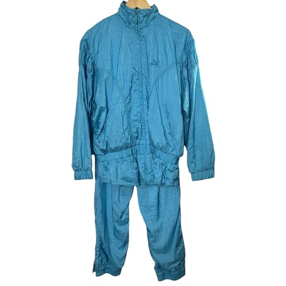 Vintage PUMA Swish Blue Lined Windsuit Jacket & Pants Women's Large - Picture 1 of 13